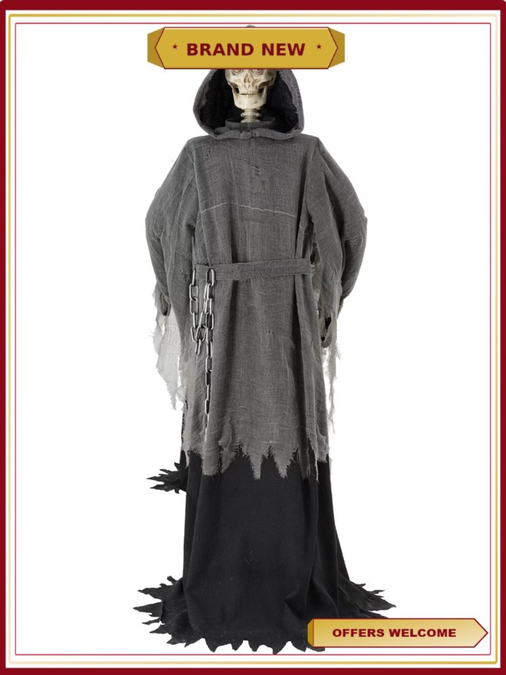 5ft LED Skeleton Reaper Duo Coffin Halloween Decor